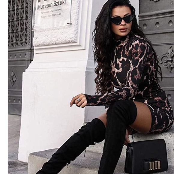Leopard Long Sleeve Dress Women’s - Picture 2 of 3